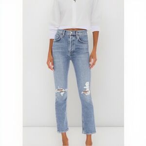 AGOLDE Riley‎ Crop Ankle High Rise Straight Denim Jean 32 Whiplash NWT